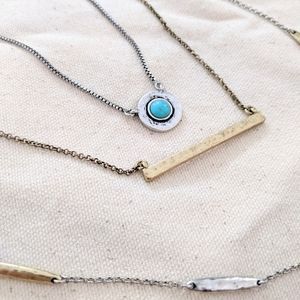 Three Strand Interchangable Silver Necklace